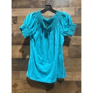 Ralph Lauren Off-the-Shoulder Peasant Blouse –Women’s M–Turquoise Blue